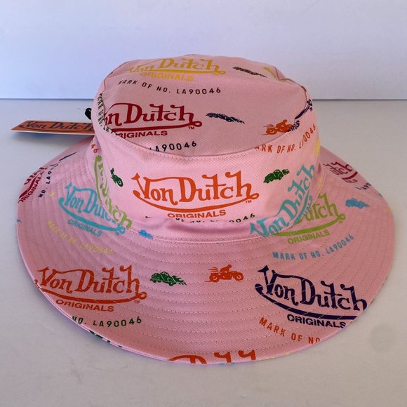 Nwt Von Dutch Pink All Over Logo Print 